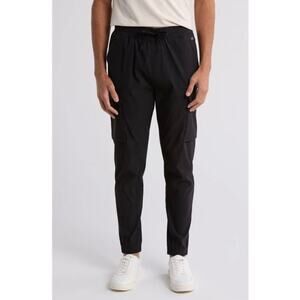 NWOT Kenneth Cole Active Tech Cargo Joggers Black Stretch Pants Men's Small